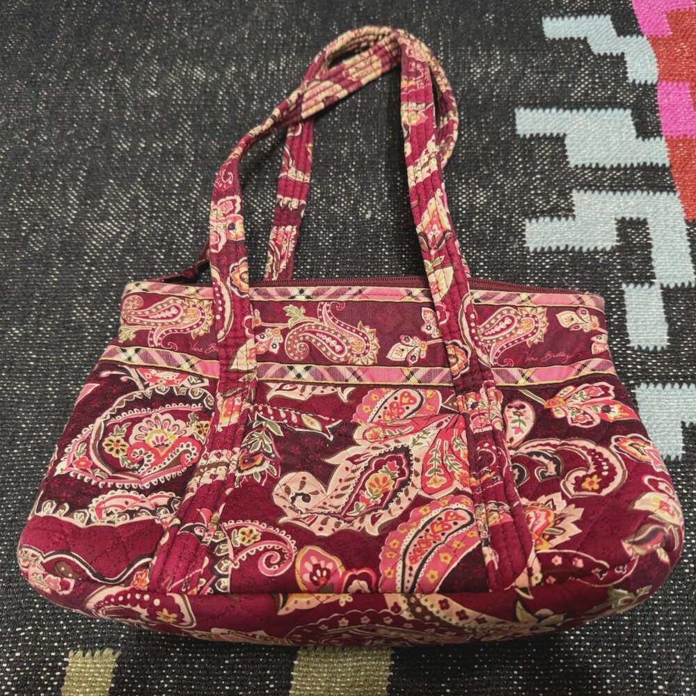 Vera Bradley Piccadilly Plum Paisley Pattern Double Handle Shoulder Bag, 2005